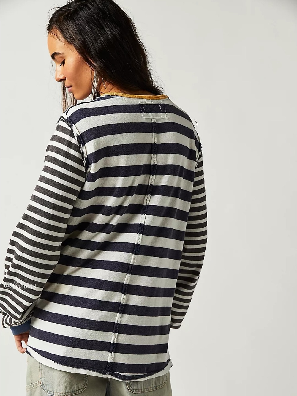 NWT Free People Sawyer Stripe Tee - Picture 2 of 13